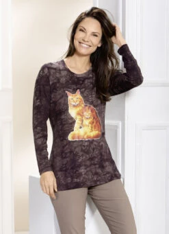 Ausdruckvolles Shirt In 3 Farben -Kleider Mut Verkaufsgeschäft ausdruckvolles shirt in 3 farben farbe braun batik groesse 038