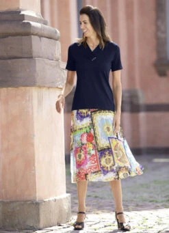 Bezauberndes Shirt Mit Breiter Blende In 3 Farben -Kleider Mut Verkaufsgeschäft bezauberndes shirt mit breiter blende in 3 farben farbe marine groesse 054 1