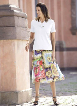 Bezauberndes Shirt Mit Breiter Blende In 3 Farben -Kleider Mut Verkaufsgeschäft bezauberndes shirt mit breiter blende in 3 farben farbe weiss groesse 036 1