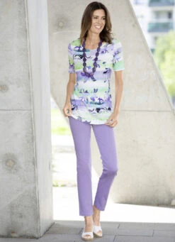 Fabelhaftes Shirt Mit Farbbrillantem Inkjet-Druck -Kleider Mut Verkaufsgeschäft fabelhaftes shirt mit farbbrillantem inkjet druck farbe weiss lavendel groesse 042 1