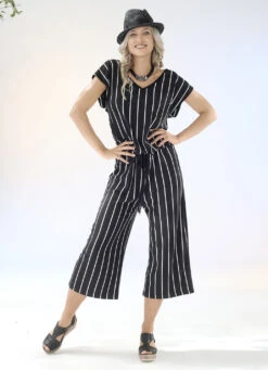 Jumpsuit Mit Streifendessin Allover