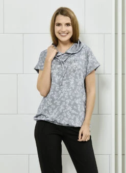 Kapuzenshirt Mit Silberfarbenem Effektgarn