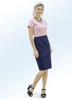 Kleid Mit Bolero Und Perlen- Sowie Strasssteinzier -Kleider Mut Verkaufsgeschäft kleid mit bolero und perlen sowie strasssteinzier farbe marine rosa groesse 038 1
