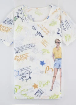 Pfiffiges Shirt In 2 Farben -Kleider Mut Verkaufsgeschäft pfiffiges shirt in 2 farben farbe ecru bunt groesse 046