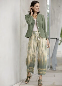 Plissee-Culotte Mit Geflochtenem Bindeband 3 Plissee-Culotte Mit Geflochtenem Bindeband -Kleider Mut Verkaufsgeschäft plissee culotte mit geflochtenem bindeband farbe oliv ecru groesse 038 1