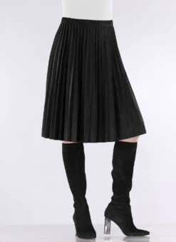 Plissee-Rock In Topaktueller Wildleder-Oprik -Kleider Mut Verkaufsgeschäft plissee rock in topaktueller wildleder oprik farbe schwarz groesse 040