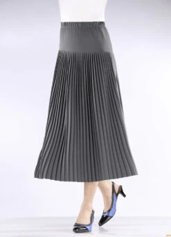Plissee-Rock Mit Breiter Passe -Kleider Mut Verkaufsgeschäft plissee rock mit breiter passe farbe grau groesse 048