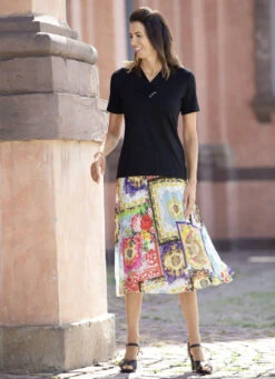 Plissee-Rock Mit Farbbrillantem Inkjet-Druck -Kleider Mut Verkaufsgeschäft plissee rock mit farbbrillantem inkjet druck farbe weiss bunt groesse 020 1