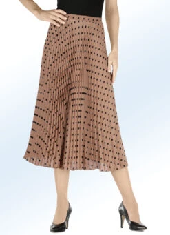 Plissee-Rock Mit Trendiger Punkte-Dessinierung