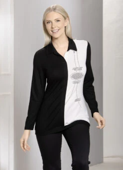 Poloshirt Mit Effektvoller Plättchenzier