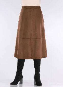 Samtweicher Rock In Wildleder-Optik -Kleider Mut Verkaufsgeschäft samtweicher rock in wildleder optik farbe cognac groesse 054