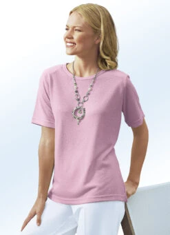 Shirt In 13 Farben Mit Kurzen Ärmeln -Kleider Mut Verkaufsgeschäft shirt in 13 farben mit kurzen aermeln farbe rosa groesse 042