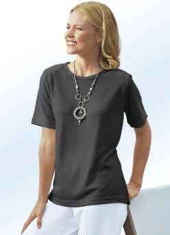 Shirt In 13 Farben Mit Kurzen Ärmeln -Kleider Mut Verkaufsgeschäft shirt in 13 farben mit kurzen aermeln farbe schwarz groesse 046