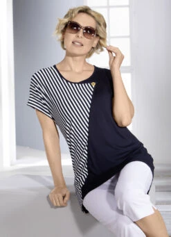 Shirt Mit Goldfarbenem Zierknopf In 3 Farben