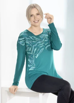 Shirt Mit Kontrast-Druck In 3 Farben