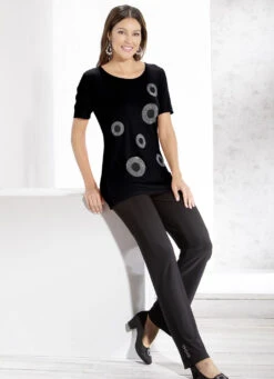 Shirt Mit Rundhalsausschnitt In 2 Farben -Kleider Mut Verkaufsgeschäft shirt mit rundhalsausschnitt in 2 farben farbe schwarz groesse 056 1