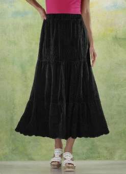 Stufenrock Mit Schöner Lochstickerei -Kleider Mut Verkaufsgeschäft stufenrock mit schoener lochstickerei farbe schwarz groesse 022